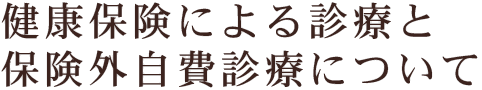 健康保険による診療と保険外自費診療について